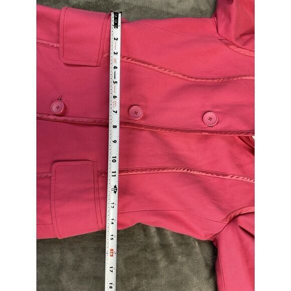 Banana Republic Bright Pink Cotton Trench Coat Barbie Small - Picture 10 of 16